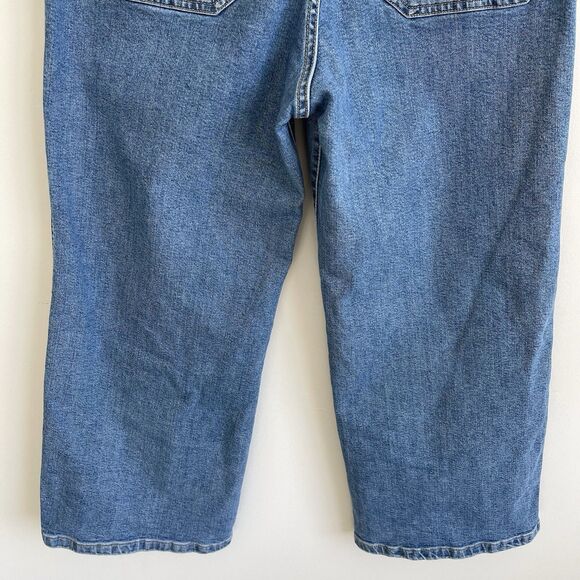 Levis Mile High Cropped Wide Leg Jeans Women 29 Button Fly Vtg Style Festival - Picture 8 of 14